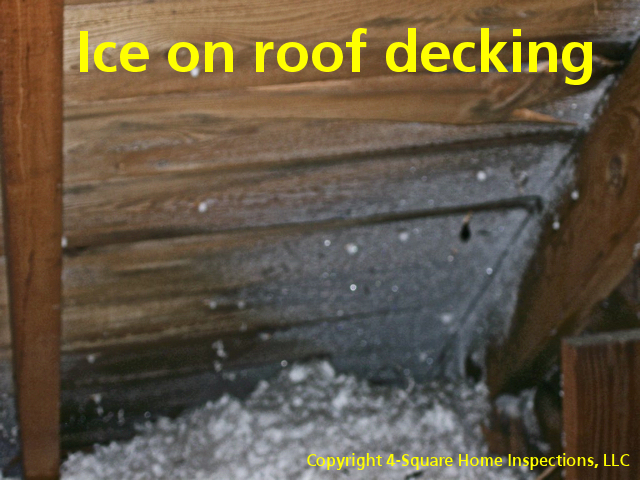 Frost buildup in attic during winter