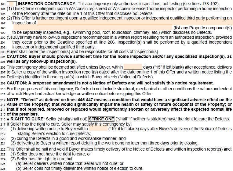 WB-11 Inspection Contingency